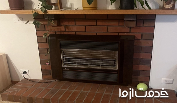 نصب بخاری گازی درون شومینه